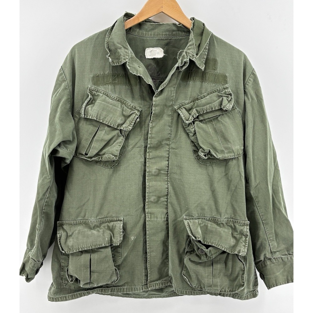 Vietnam Jacket 107‎ Coat Man's Cotton Ripstop Slant Tropical Airborne WAR Torn